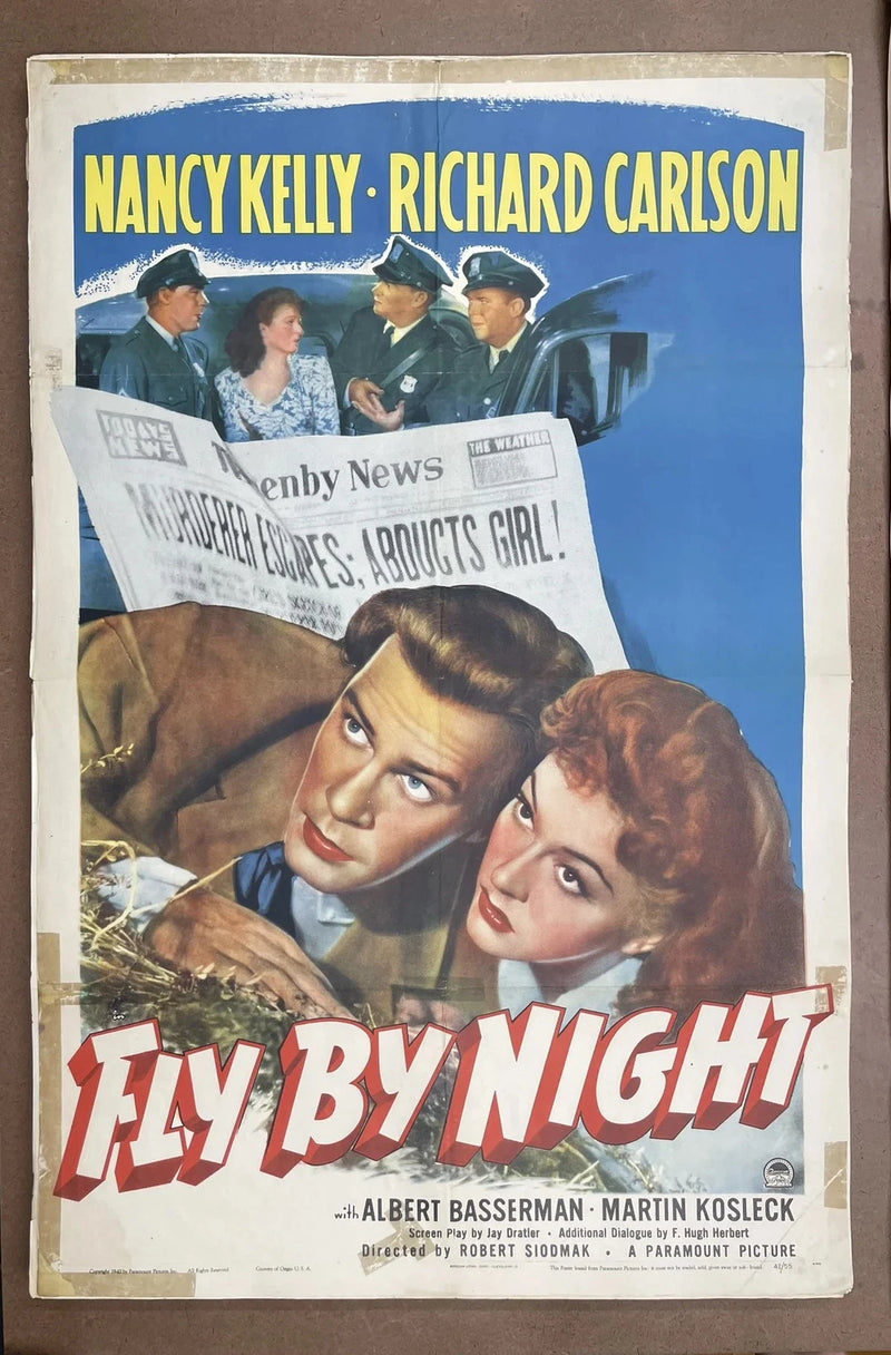 Fly-by-Night (1942) 27x41 One Sheet Movie Poster Nancy Kelly Richard Carlson 40s
