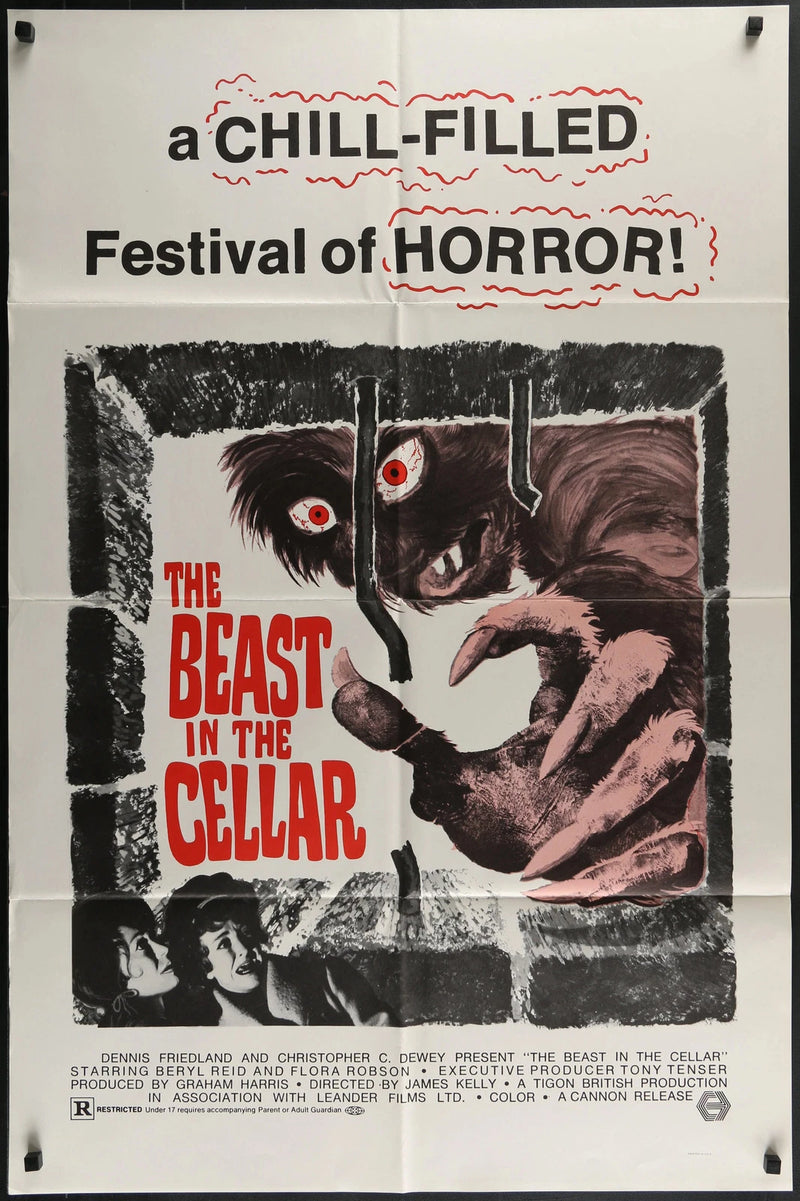 Beast in the Cellar 1971 One Sheet Poster 27x41 British Horror Monster Art Rare