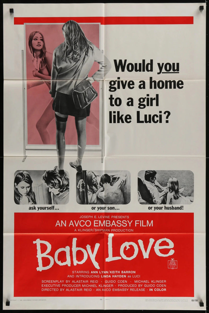 Baby Love (1969) Original One Sheet Movie Poster Folded 27x41 UK Drama