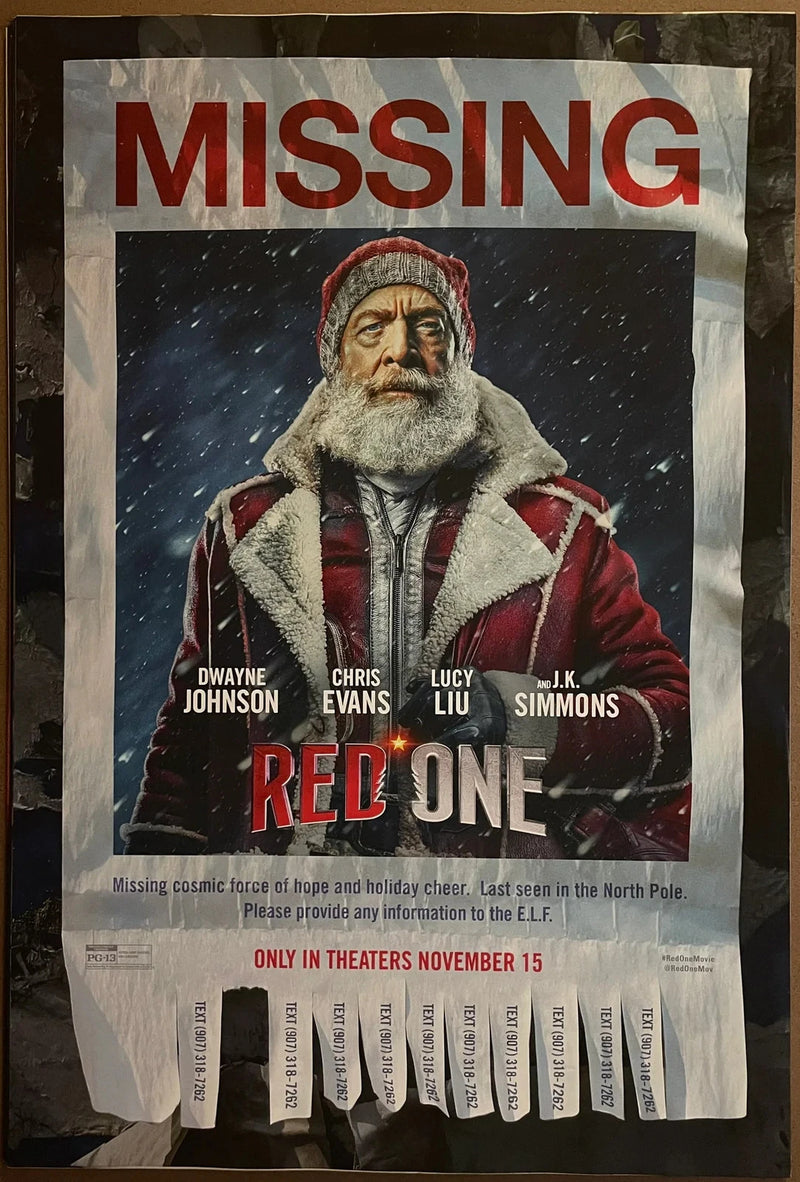 Red One 2024 Dwayne Johnson Chris Evans 27x40 Movie Poster