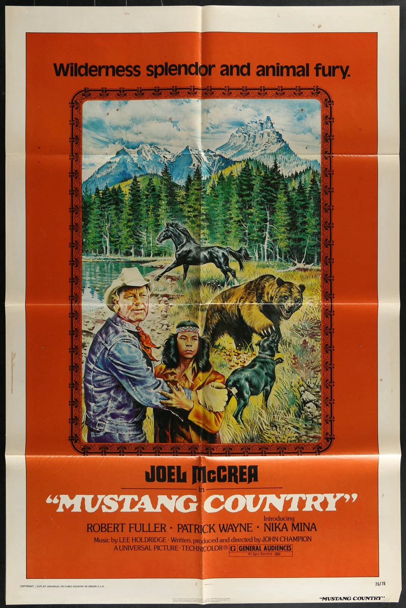 Mustang Country (1976) Original Movie Poster One Sheet 27x41 Joel McCrea Western