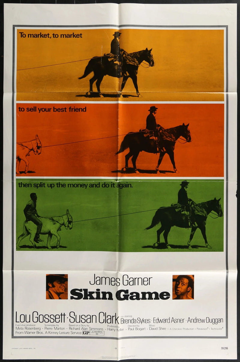 Skin Game (1971) Original One Sheet Poster 27x41 James Garner Lou Gossett