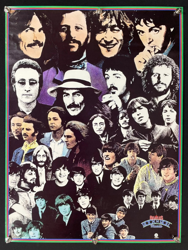 The Beatles Rock N Roll Music 1976 Capitol Records Collage Poster 18x24 Rare