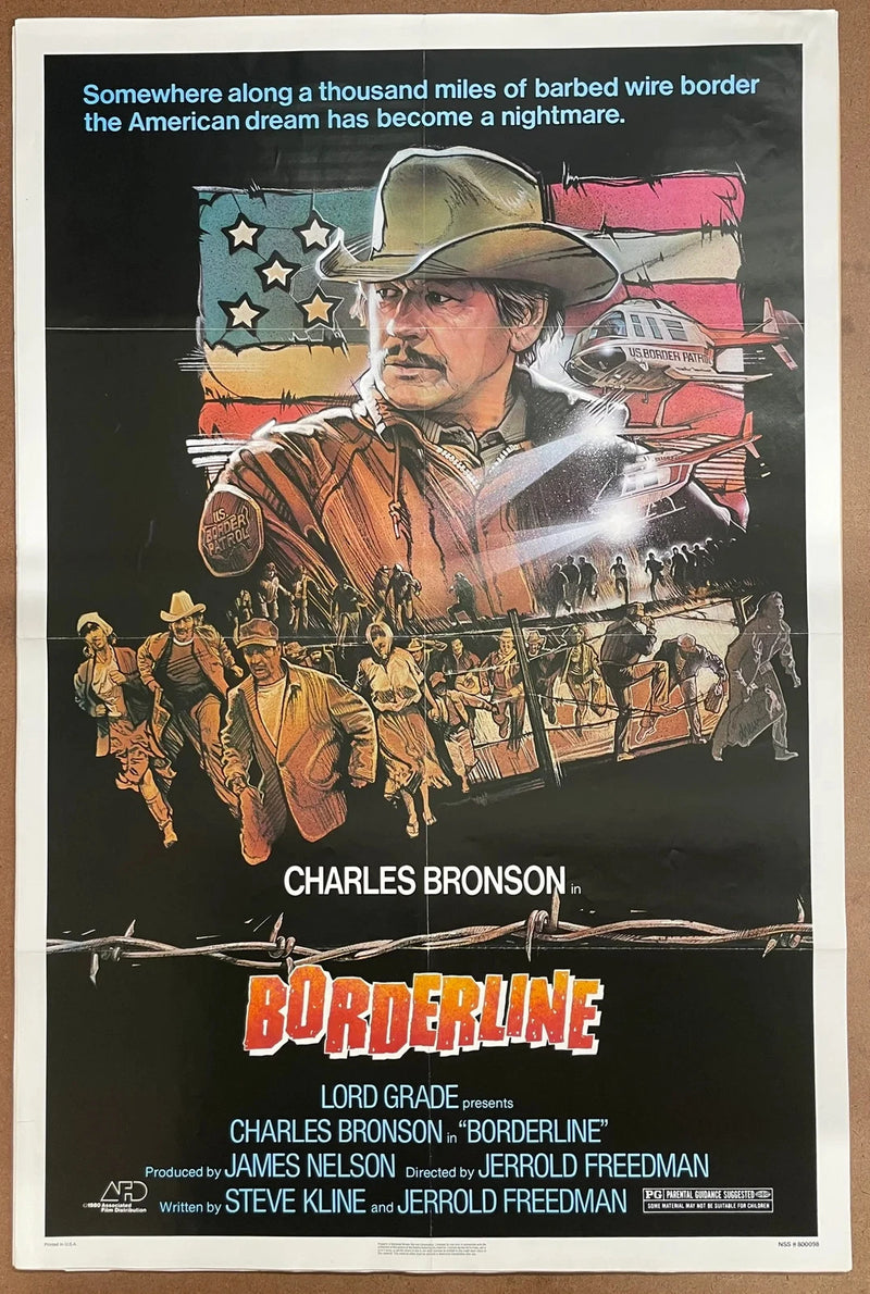 Borderline 1980 Original US One Sheet Folded Movie Poster Charles Bronson