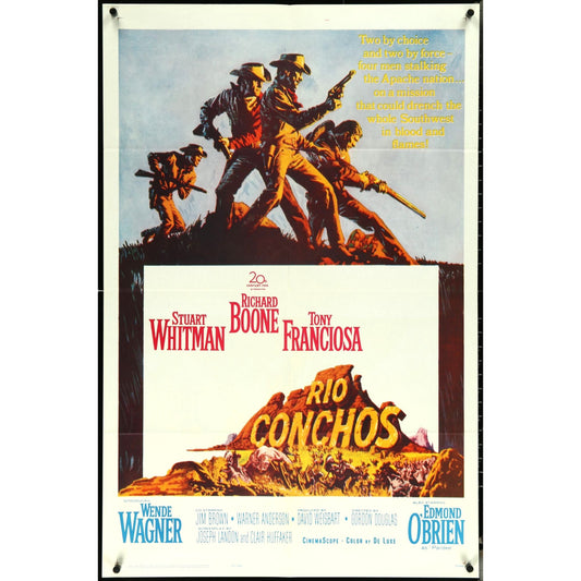 Rio Conchos (1964) Original Folded Movie Poster 27x41 Boone Western EM4-100