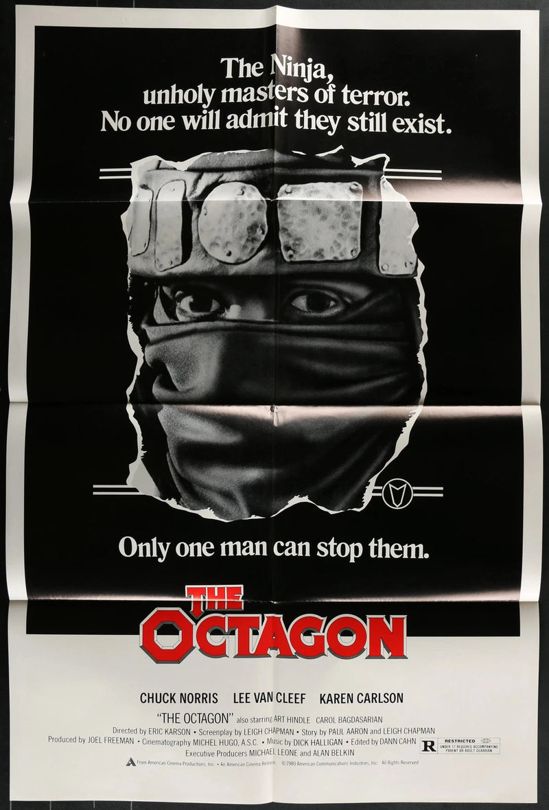 The Octagon 1980 Chuck Norris Ninja Action Film Poster 27x41 Rare