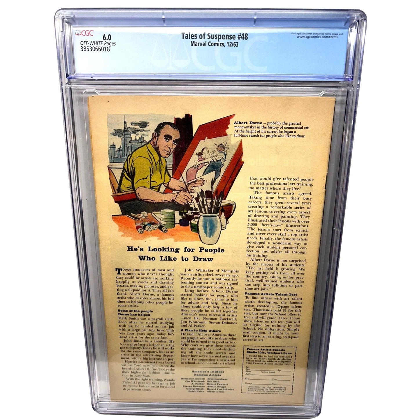 Tales Of Suspense #48 (1963) CGC 6.0 Key Issue 1st Red & Yellow IRON MAN Armor