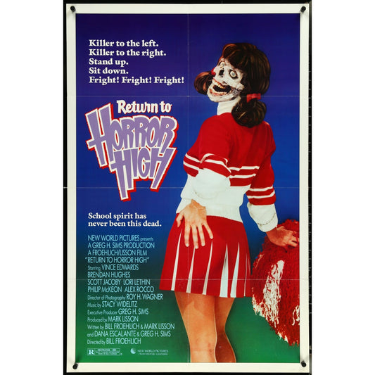 RETURN TO HORROR HIGH 1986 Original Folded One-Sheet Movie Poster 27" x 41"