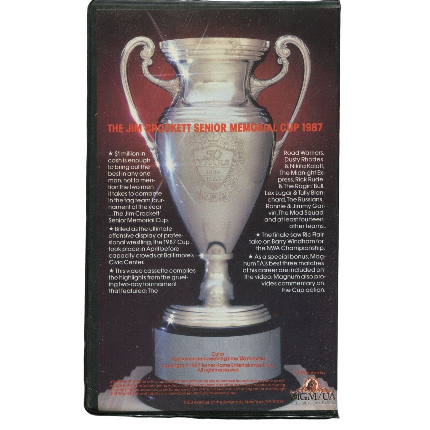 The Jim Crockett Sr. Memorial Cup (1987) Wrestling VHS Tape