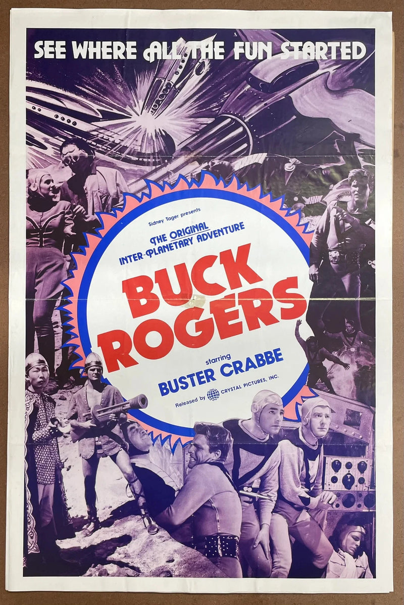 Buck Rogers 1939 Re-issue (1966) US One Sheet Folded Movie Poster Buster Crabbe