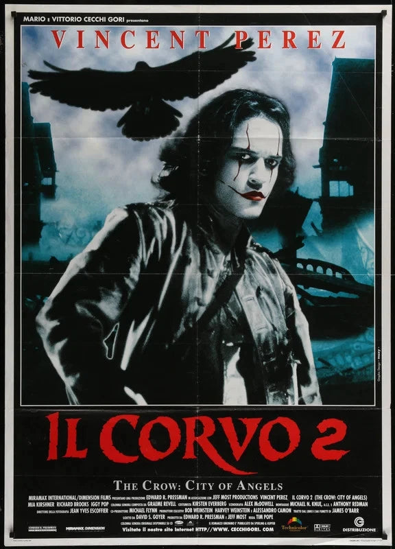 The Crow: City of Angels 1996 Original Italian 1P Movie Poster 39x55 Tim Pope