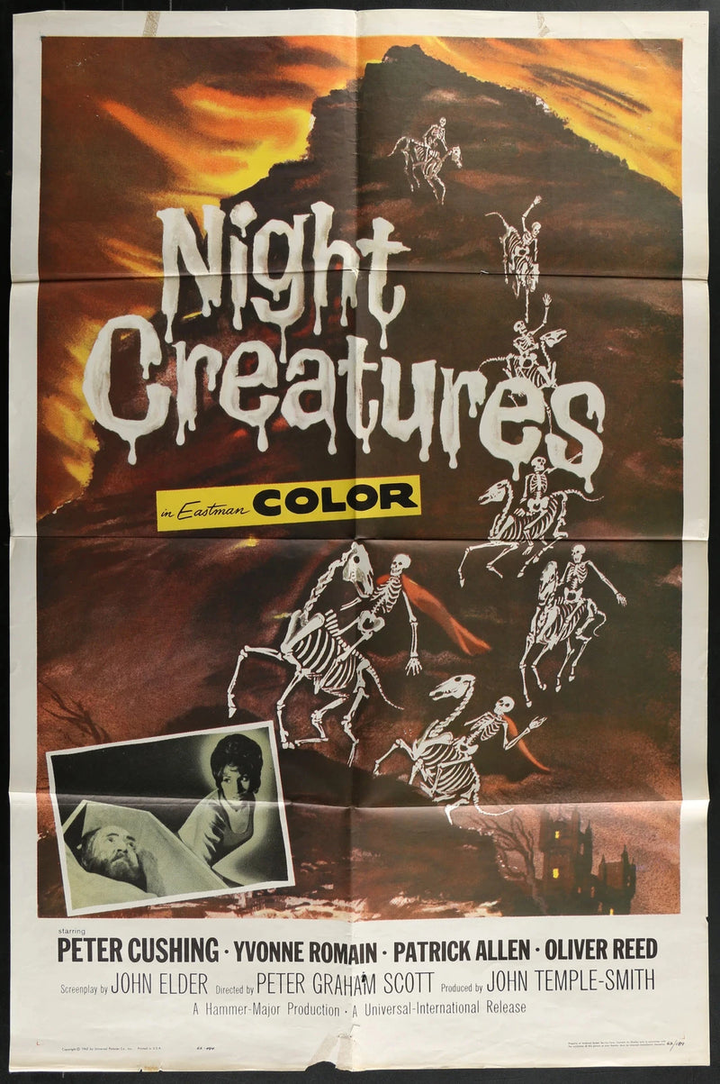 Night Creatures 1962 Original Movie Poster 27x41 Peter Cushing Hammer Horror