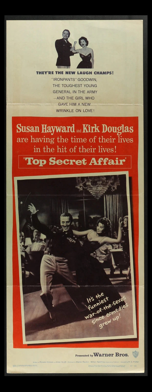Top Secret Affair (1957) Original Movie Poster Insert 14x36 Kirk Douglas Comedy