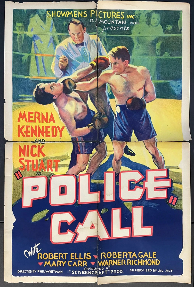 Police Call (1933) Original US One Sheet Poster 27x41