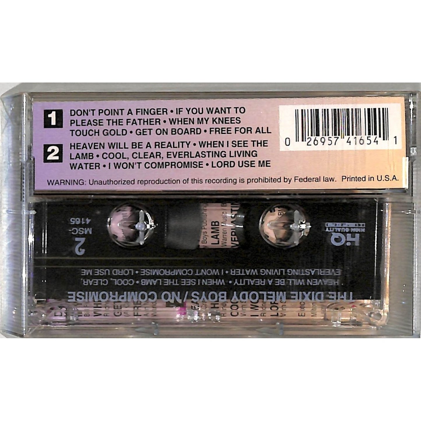 Dixie Melody Boys - No Compromise Sealed Cassette Tape MSC-4165