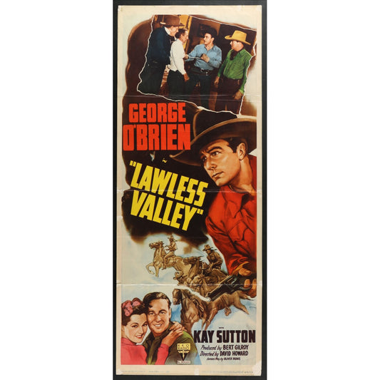 Lawless Valley (1938) Original Western Insert Movie Poster Folded 14x36