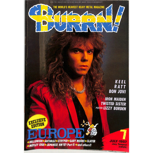 Burrn! Magazine Issue #7 July 1987 Joey Tempest Cover Heavy Metal Japan