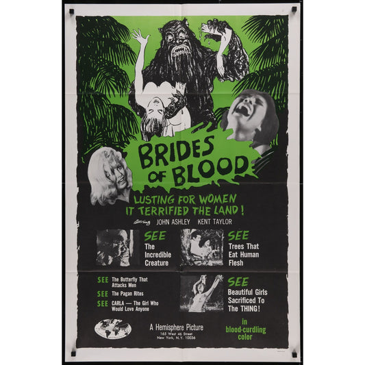 Brides of Blood (1968) Original Movie Poster Folded 27x41