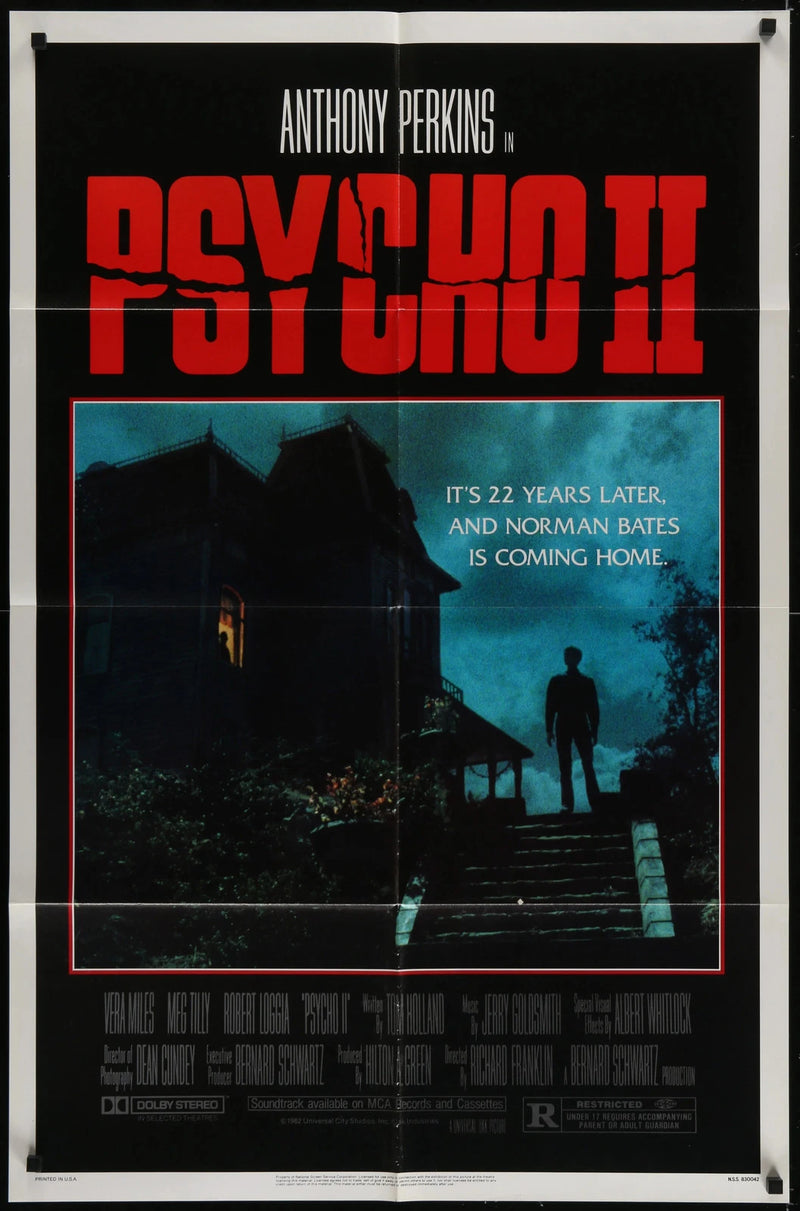 Psycho II 1983 Original Movie Poster 27x41 Horror Anthony Perkins Norman Bates