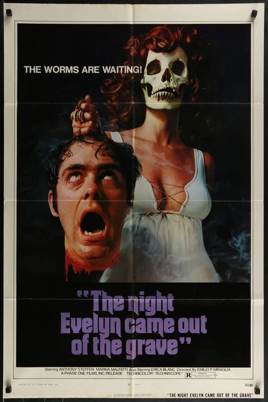 The Night Evelyn Came Out of the Grave 1972 Original One Sheet Poster 27x41
