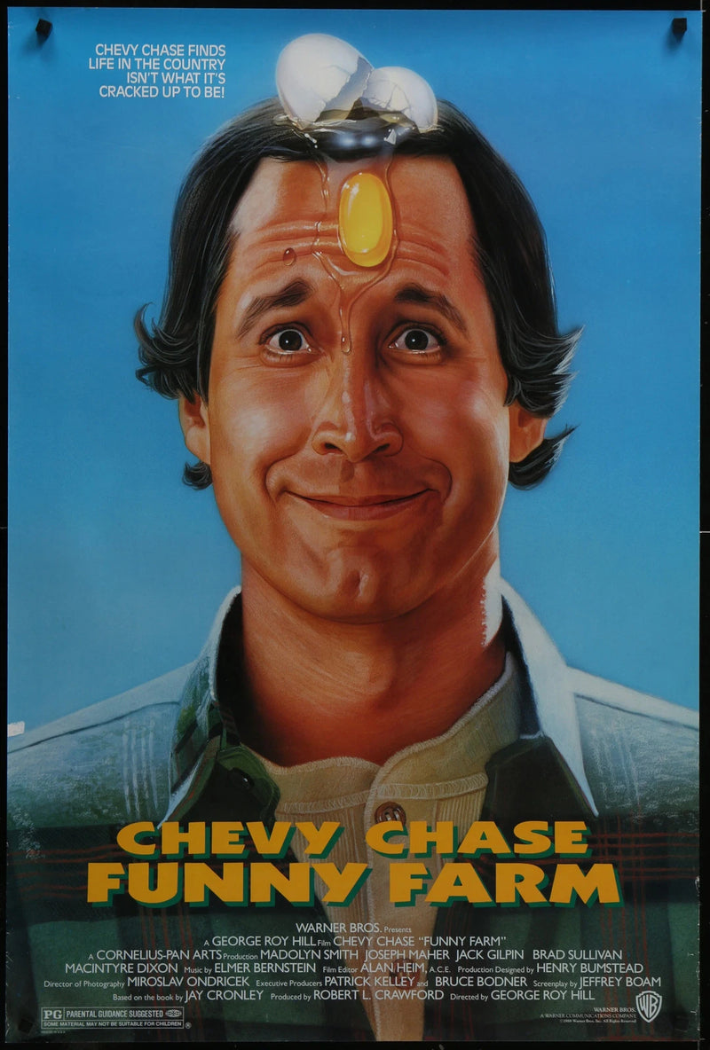 Funny Farm (1988) Original Movie Poster SS 27x40 Chevy Chase Comedy