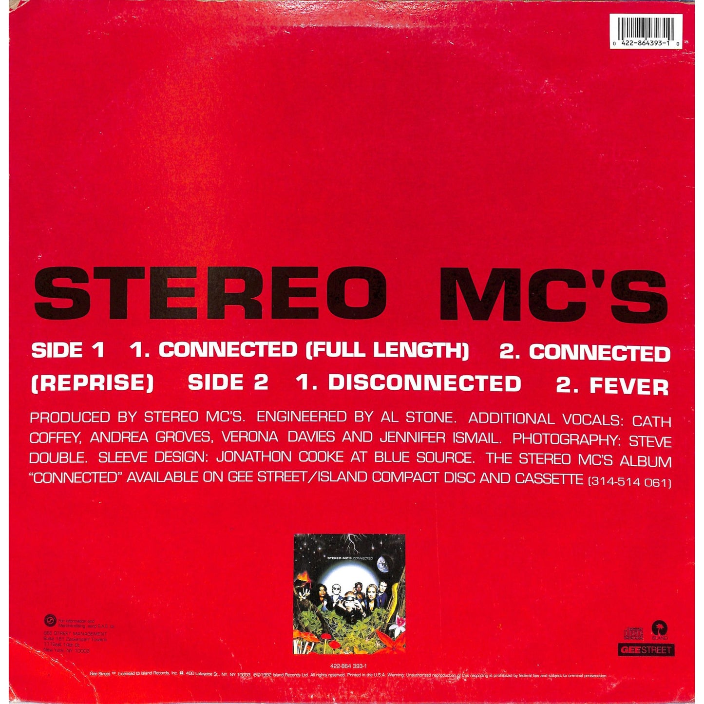 Stereo MC's - Connected 12" Vinyl Record 422-864 393-1DJ
