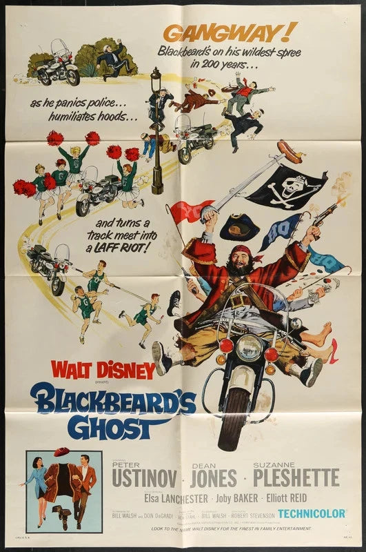 Blackbeard's Ghost (1968) Original Movie Poster 27x41 Walt Disney Peter Ustinov