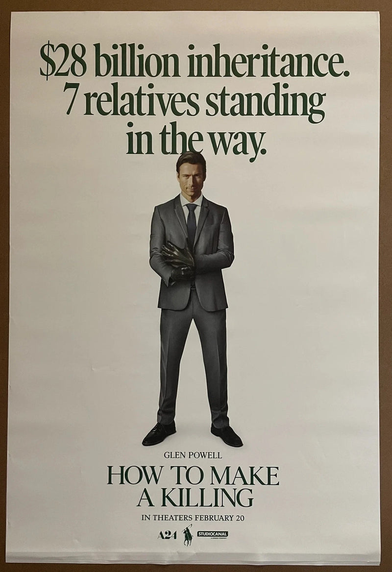 How to Make a Killing 2025 US One Sheet 27x40 DS Poster Glen Powell A24 Thriller