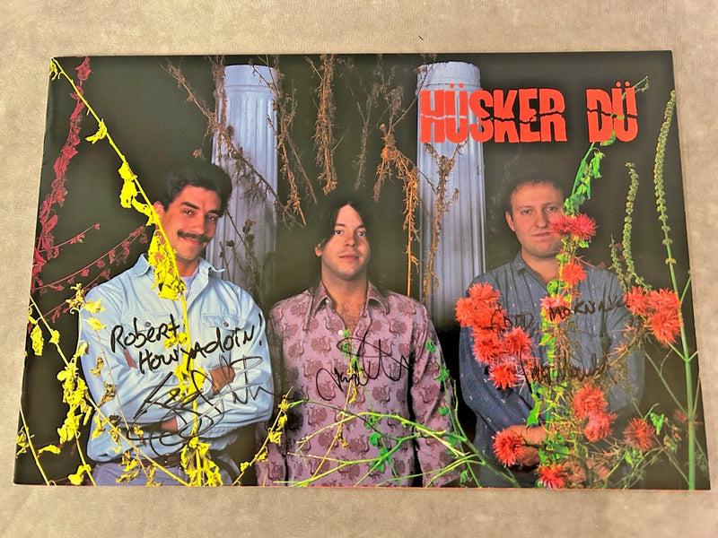 Husker Du Signed 1987 Promo Photo Book Bob Mould Grant Hart Greg Norton