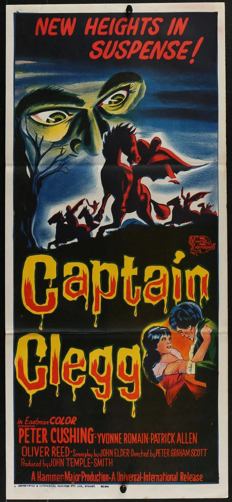 Captain Clegg (1962) Original Movie Poster Folded 13.5x30