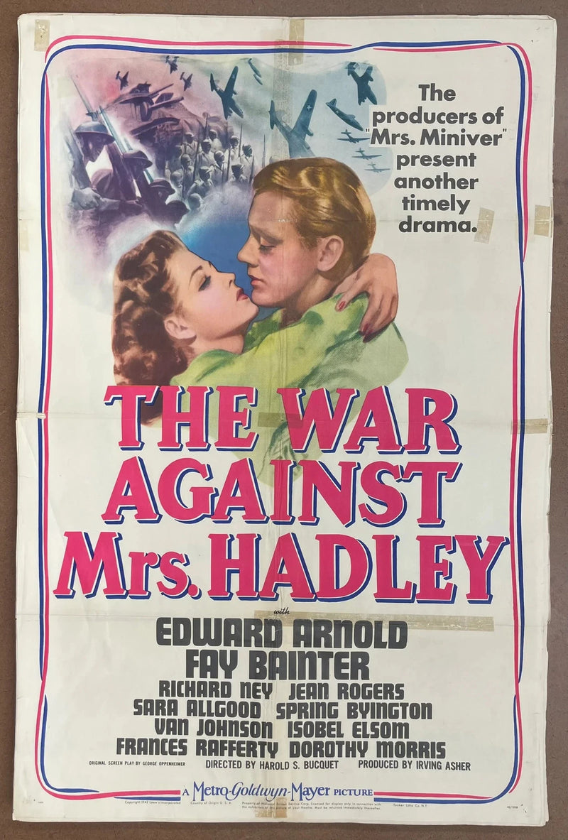 The War Against Mrs. Hadley (1942) 27x41 One Sheet Movie Poster Fay Bainter 40s
