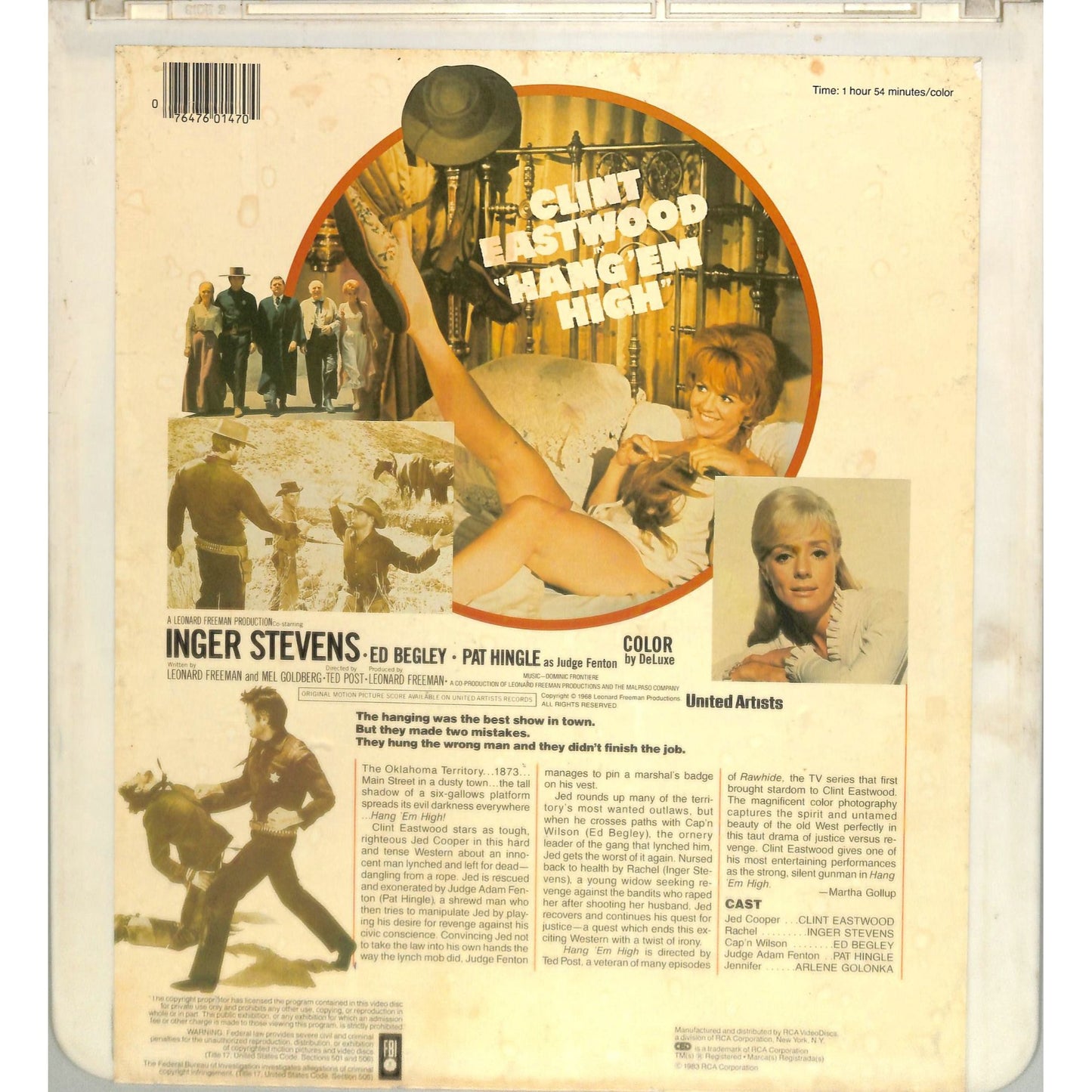 Hang 'Em High (1968) Vintage CED Videodisc
