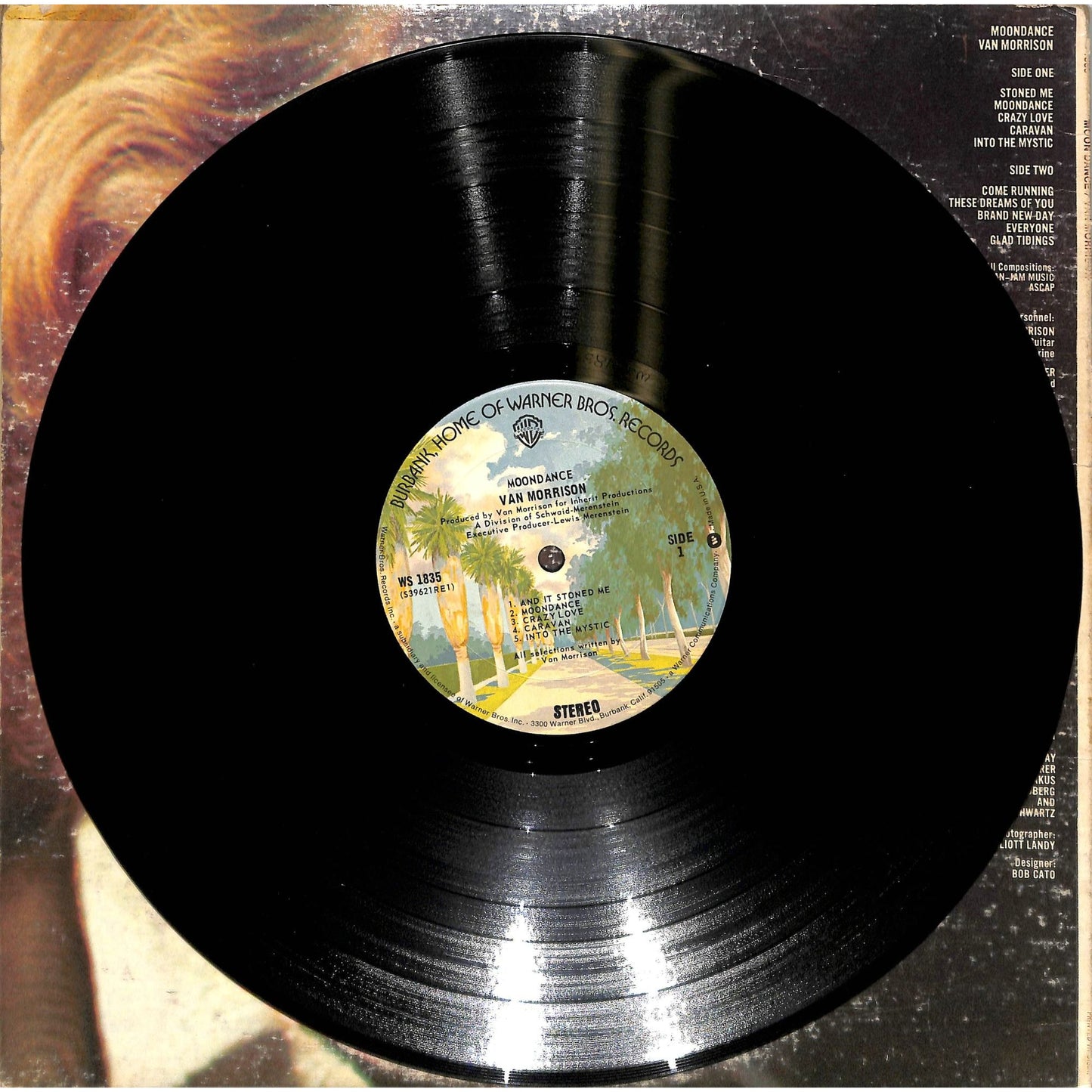 Van Morrison - Moondance (1973 Pitman Repress) Gatefold Vinyl Record WS 1835