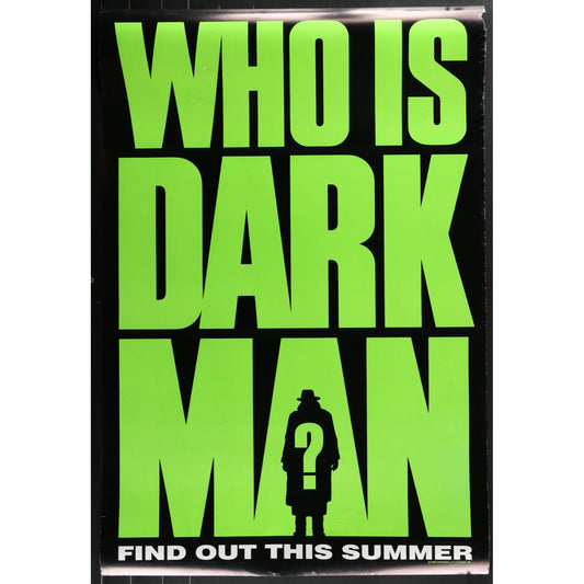 Who Is Dark Man? (1990) Original DS Movie Poster Green Rolled 27x40