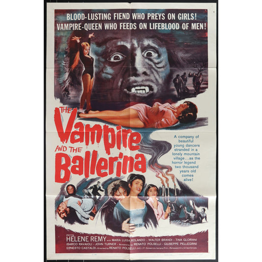 The Vampire and the Ballerina (1960) Original Movie Poster Folded 27x41