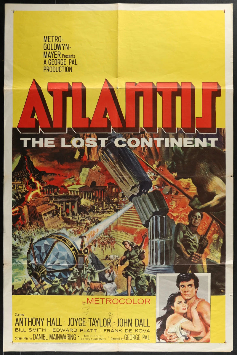 Atlantis: The Lost Continent 1961 Original Movie Poster 27x41 George Pal Sci-Fi