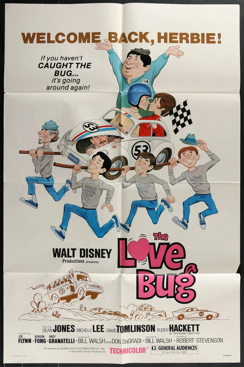 The Love Bug 1968 Original Movie Poster 27x41 Disney Herbie Comedy