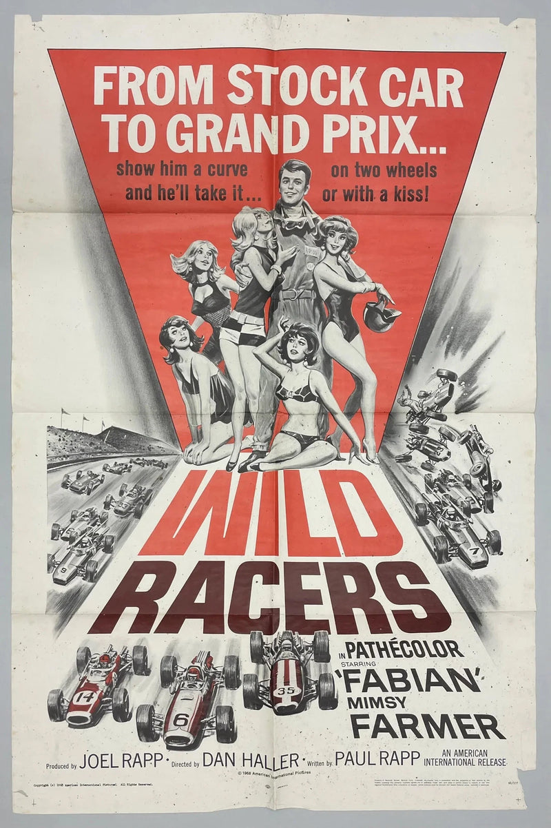 Wild Racers (1968) Original Movie Poster 27x41 Fabian Mimsy Farmer Racing