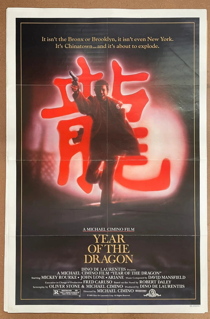Year of the Dragon 1985 Original US One Sheet Folded Movie Poster Rourke
