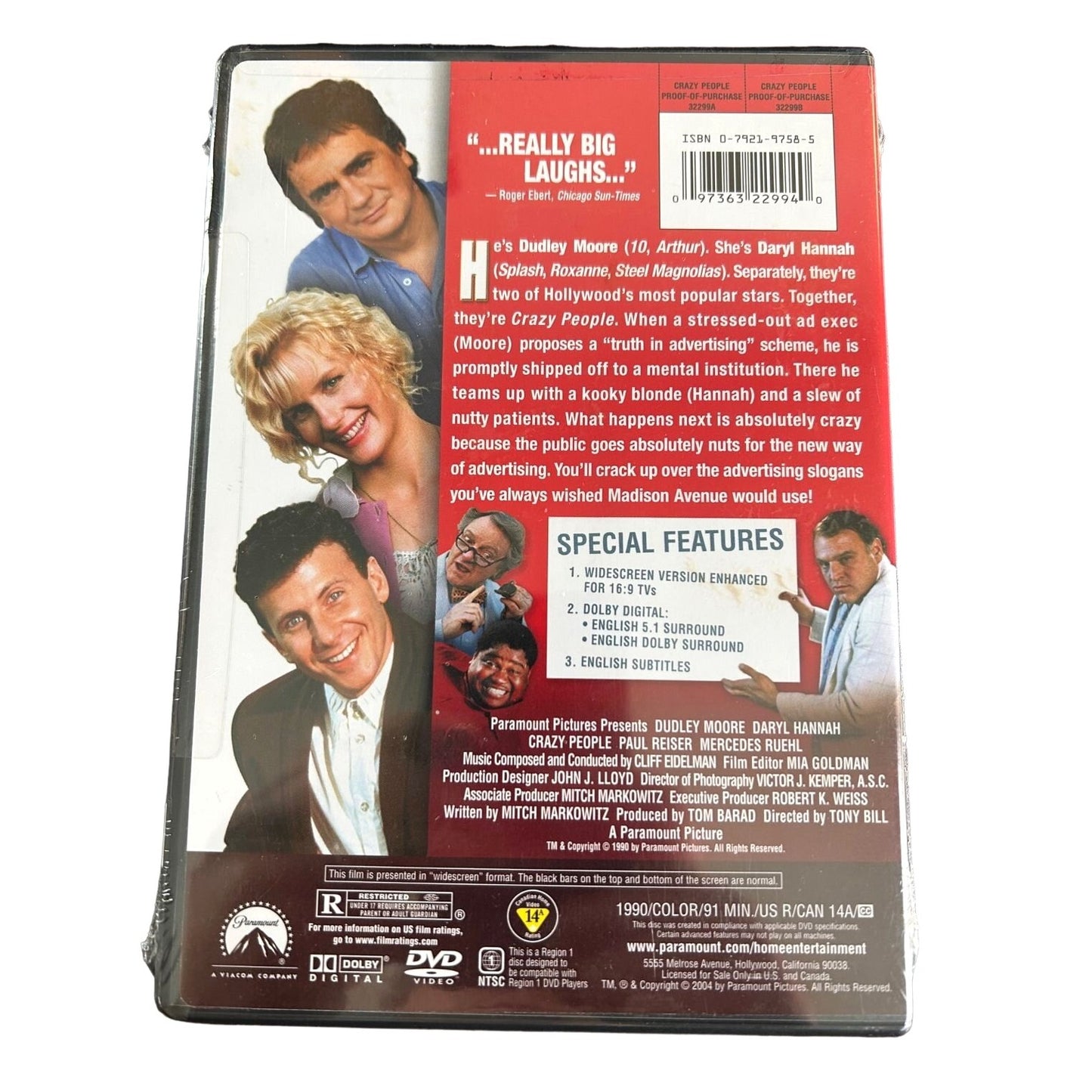 Crazy People (1990) DVD BRAND NEW SEALED Dudley Moore Daryl Hannah