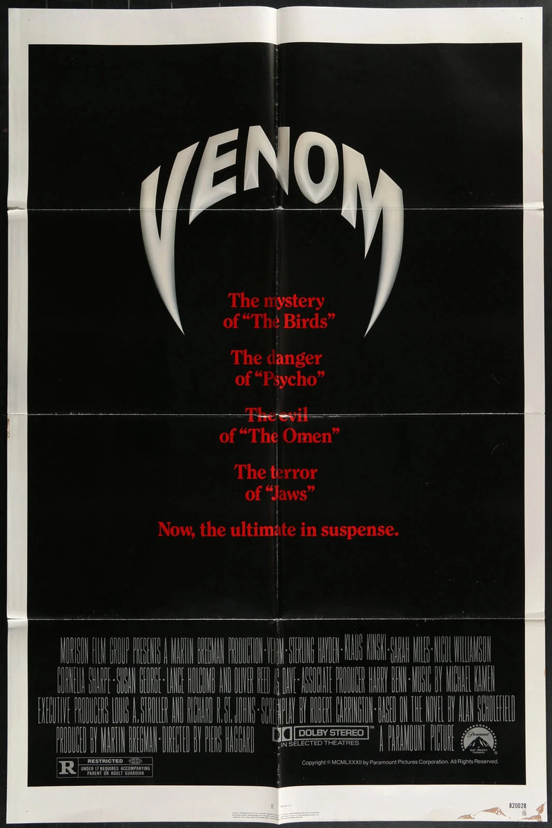 Venom (1982) Original Movie Poster One Sheet 27x41 Klaus Kinski