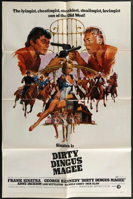 Dirty Dingus Magee (1970) Original Movie Poster 27x41 Frank Sinatra Western MGM!