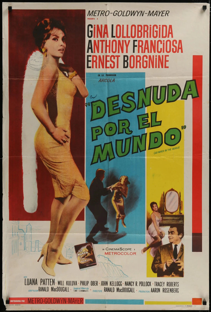 Go Naked in the World (1961) Argentinean Movie Poster 29x41 Gina Lollobrigida