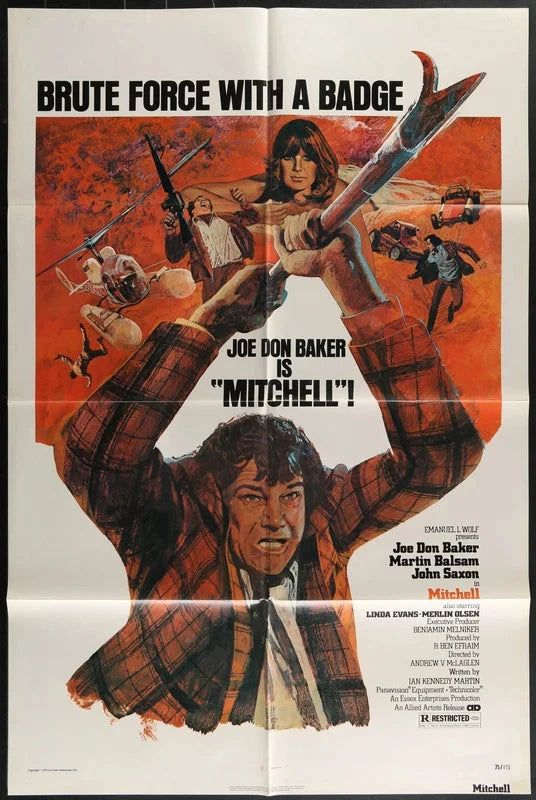 Mitchell (1975) Original Movie Poster 27x41 Joe Don Baker Cult Action Crime Film