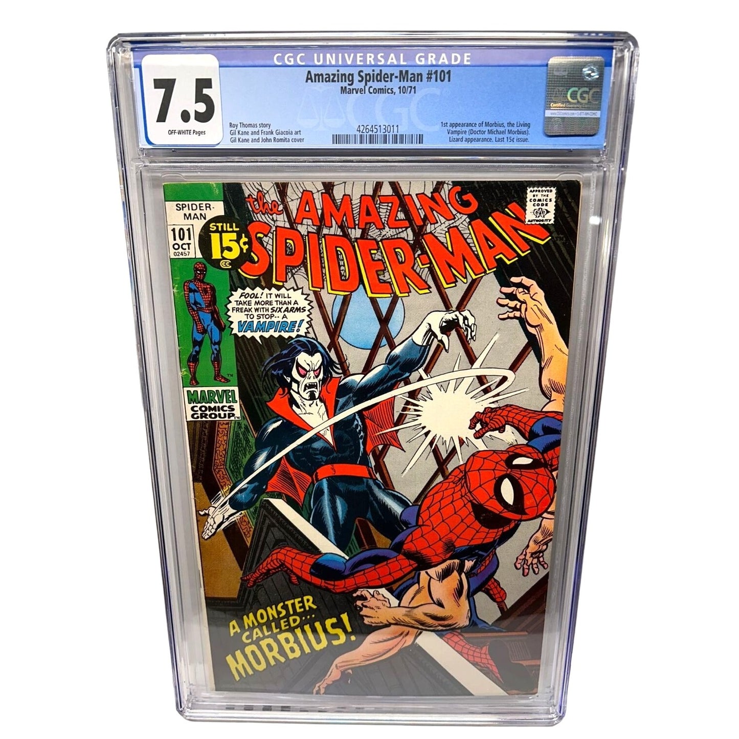 Amazing Spider-Man #101 (1971) CGC 7.5 1st Appearance of Morbius BRONZE AGE KEY