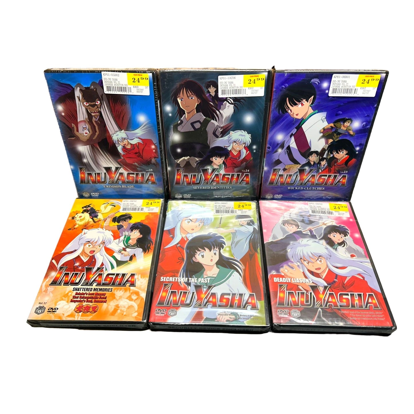 LOT of 6 Inuyasha DVD volumes 6,7,17,23,24,25 brand new sealed never opened