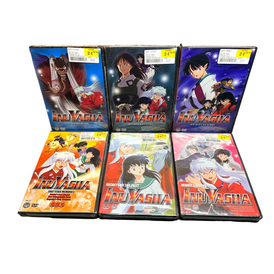 LOT of 6 Inuyasha DVD volumes 6,7,17,23,24,25 brand new sealed never opened