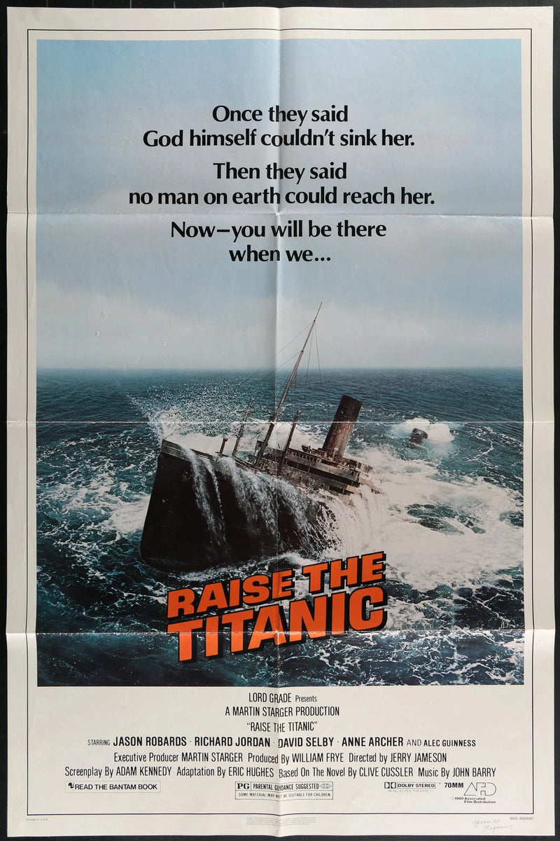 Raise the Titanic (1980) Original One Sheet Movie Poster 27x41 Alec Guinness