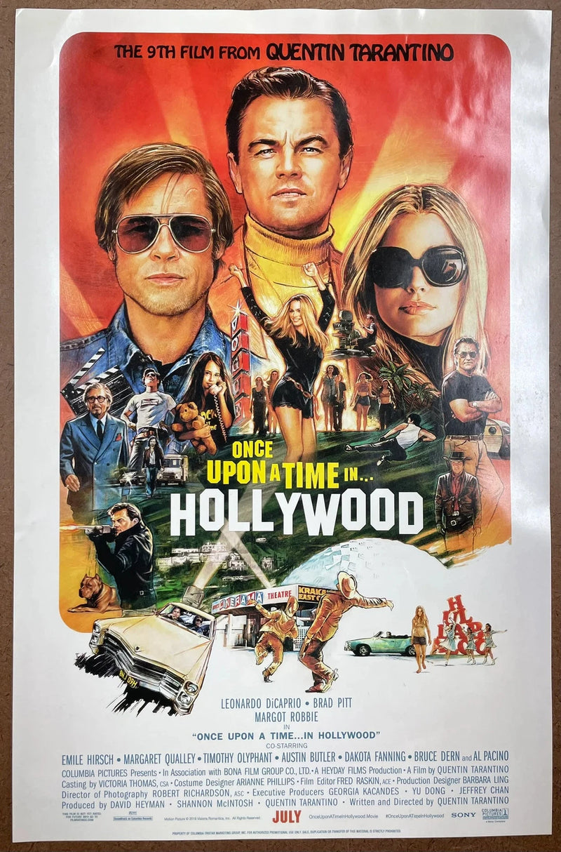 Once Upon a Time in Hollywood 2019 Quentin Tarantino Movie Promo Poster 11x17