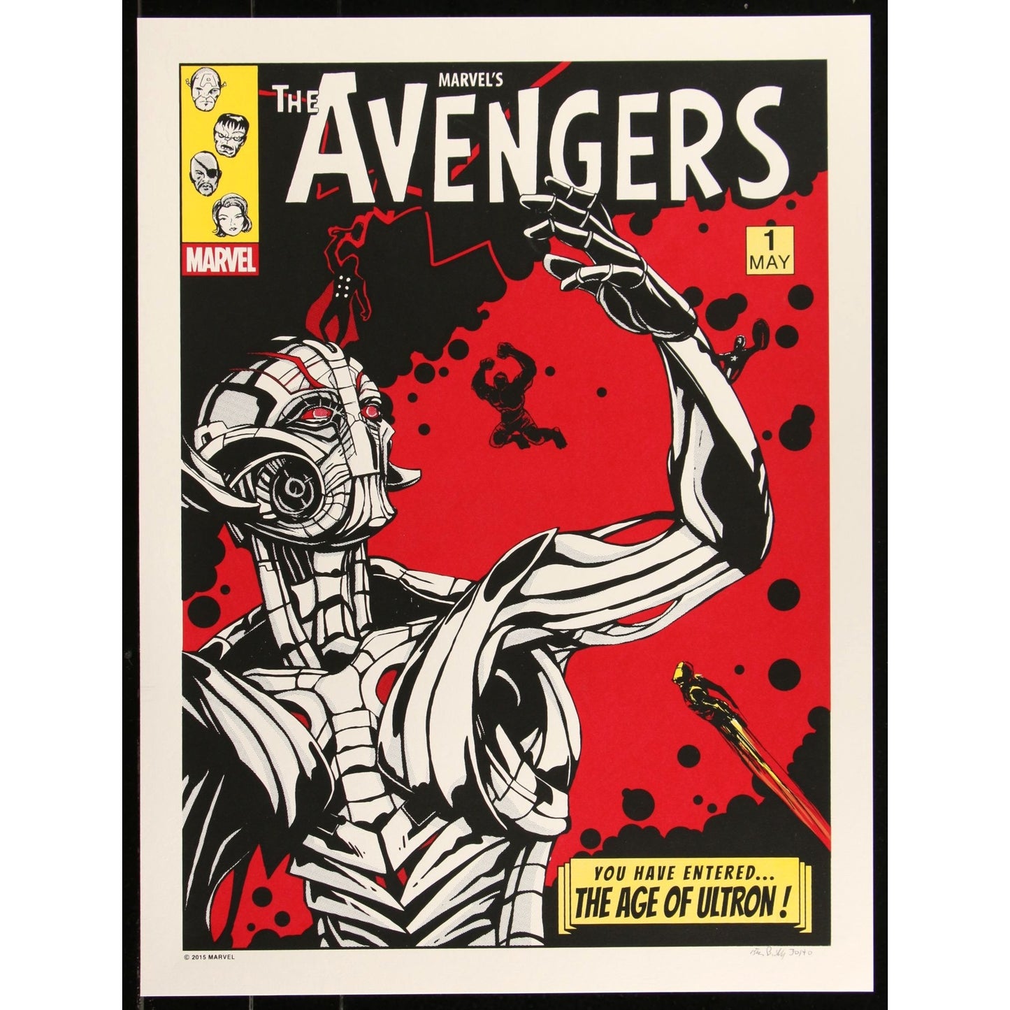 AVENGERS: AGE OF ULTRON 18x24 art print signed artist Isaac Bidwell 2015 #30/40